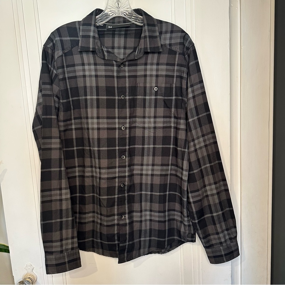 Under Armour Black & Gray lightweight Plaid Shirt